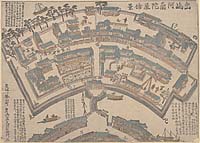 Scene of Dutch residences on Deshima